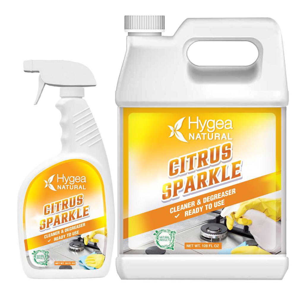 Citrus Sparkle - Natural Cleaner and Degreaser Ready to use 24oz Spray + Refill. Picture 1