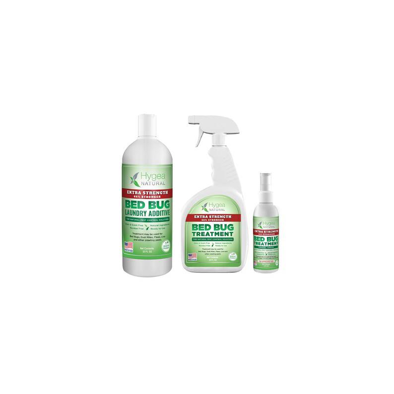 Extra Strength Bed Bug Treatment Combo pack; 3 oz travel, 24 oz and 32 oz laundry. The main picture.