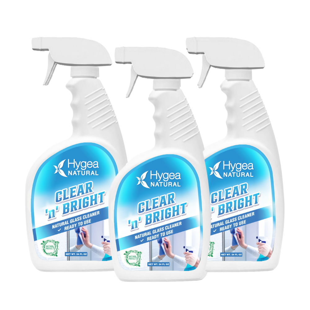 Clear 'n' Bright - Natural Glass Cleaner Ready to Use 24oz Spray (3 pack). Picture 1