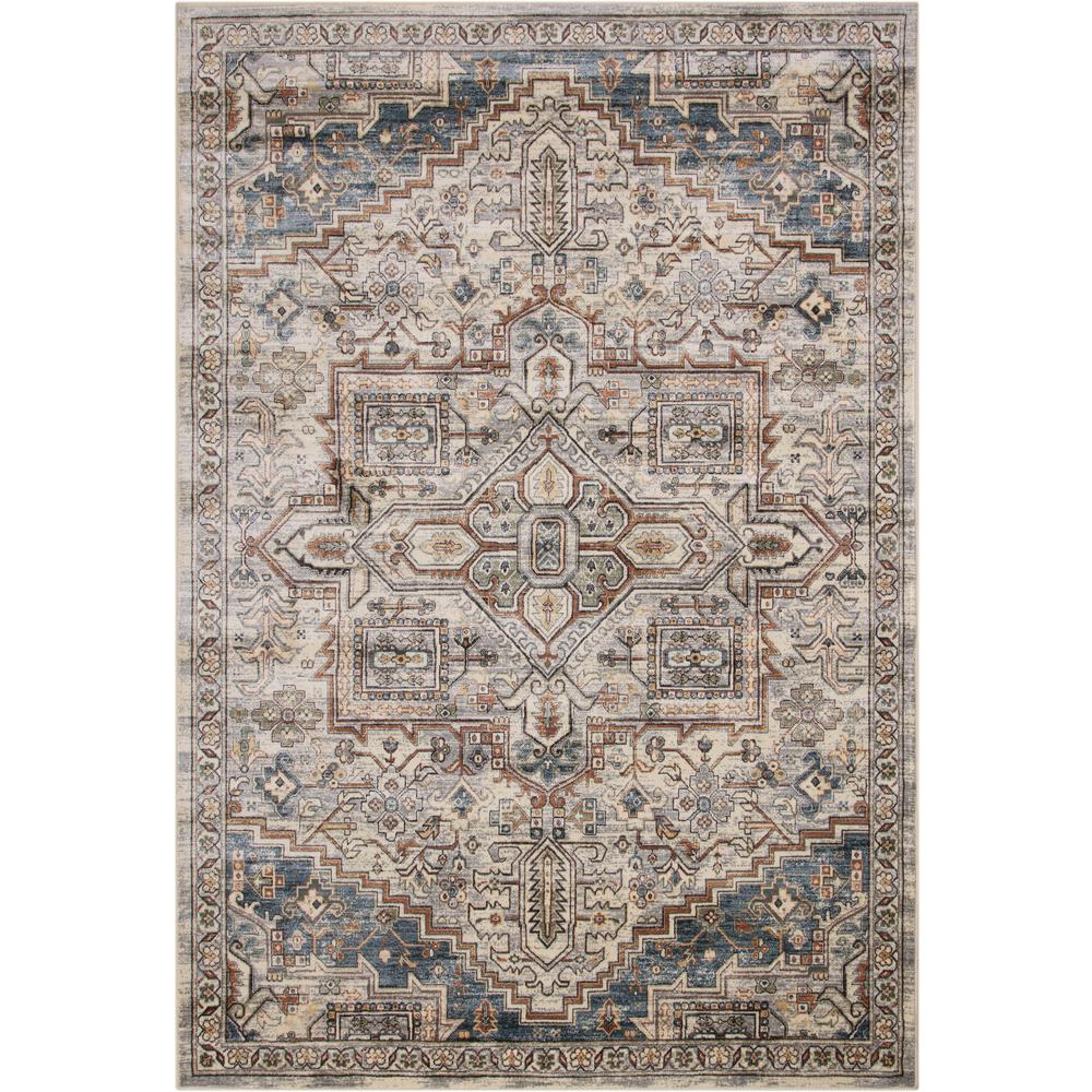 Sonoma Emperial Natural/ Rust/ Blue Viscose Area Rug, 7'10" x 10'1". Picture 4
