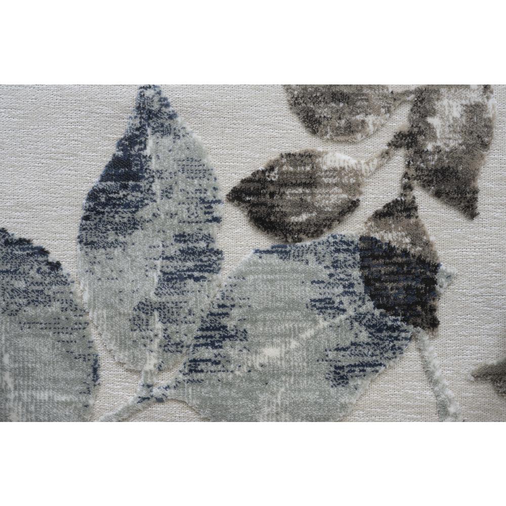 Napa Adina Ivory, Brown, Blue and Gray Chenille High-Low Area Rug, 7'10" x 10'9". Picture 7