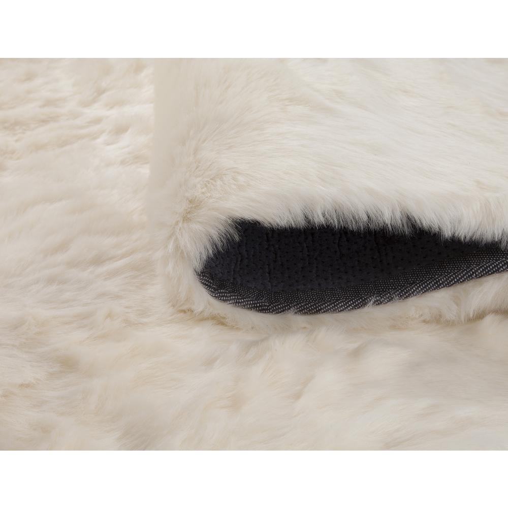 Mink Ivory Faux Fur Area Rug, 8' x 10'. Picture 4