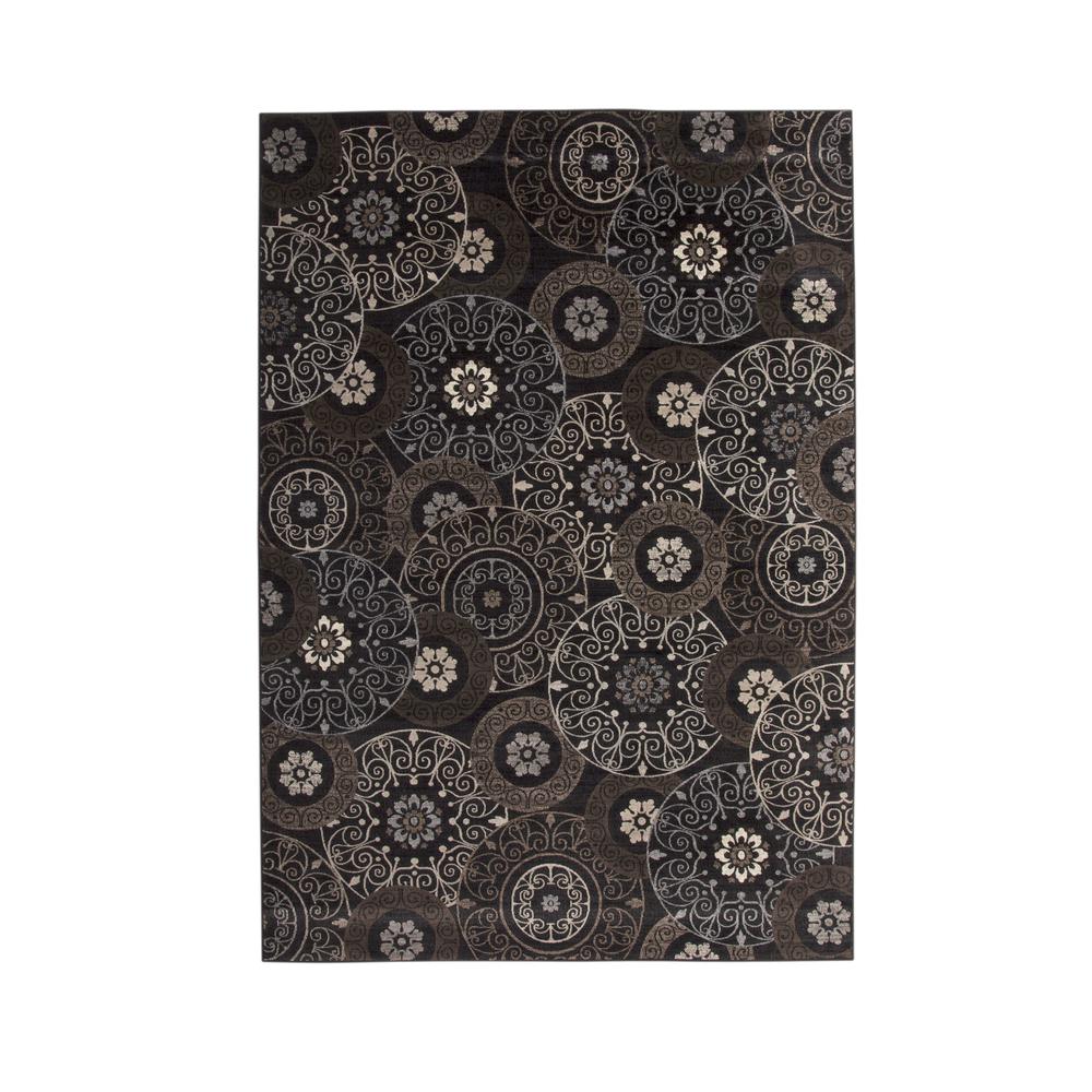 Sonoma Lundy Chocolate/Black/Beige Area Rug, 5'3" x 7'6". Picture 4