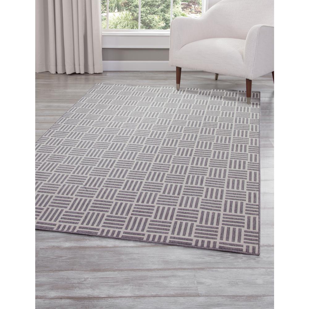 Marina Nantucket White and Gray Polypropylene Indoor/ Outdoor Area Rug, 5'3" x 7'6". Picture 1
