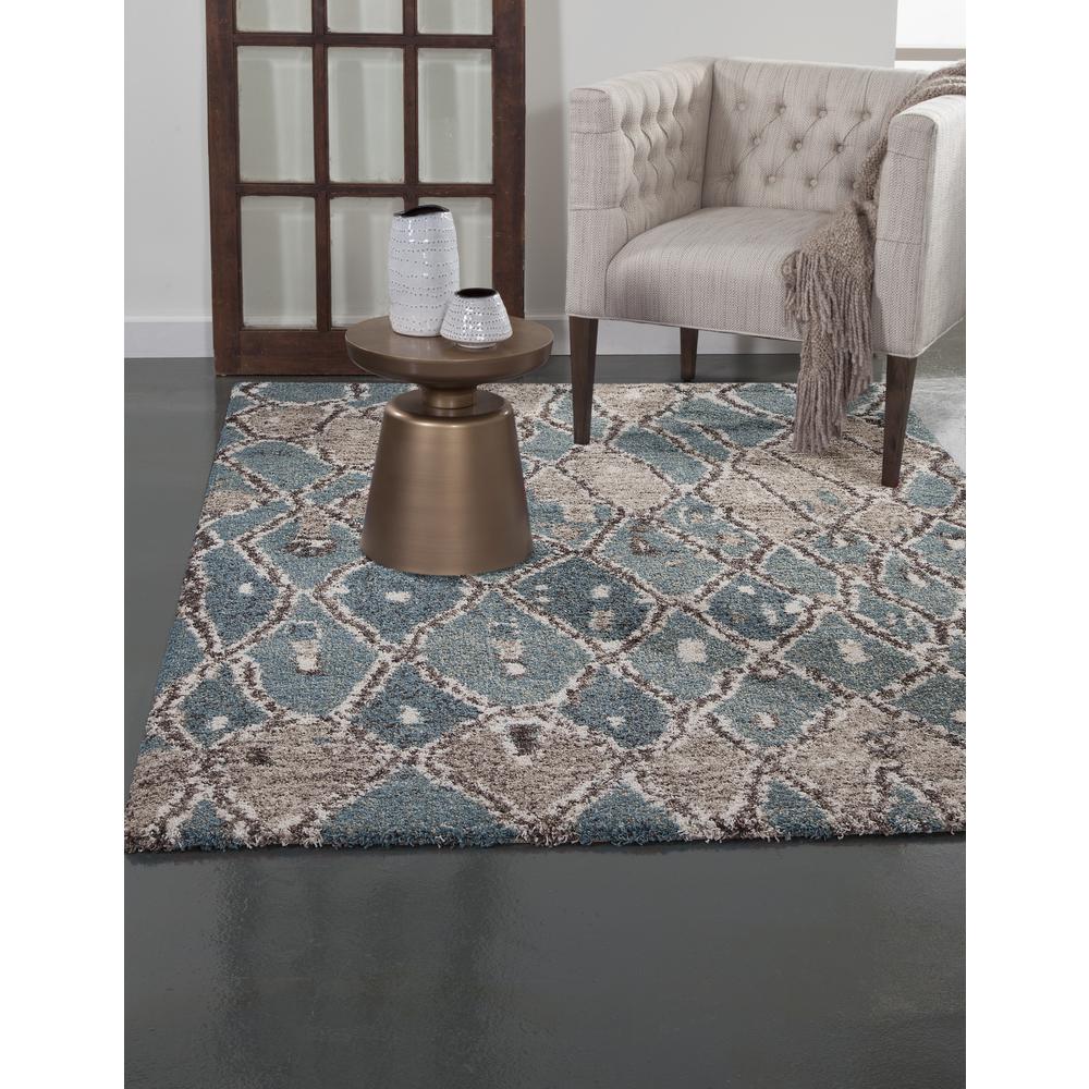 Granada Essex Blue/Med.Brown/Tan  Area Rug, 5'3" x 7'6". The main picture.