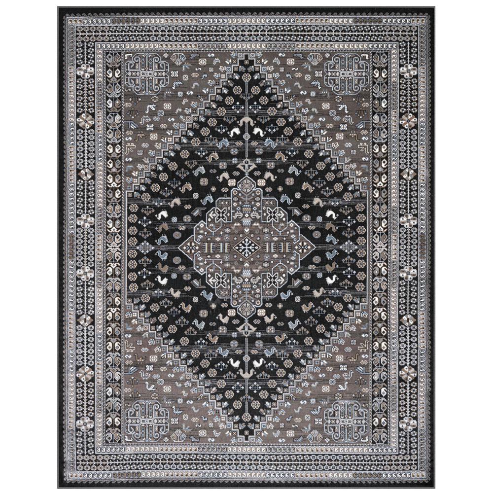 Sonoma Gabriella Medallion Brown, Beige, Ivory and Blue Viscose Area Rug, 7'10" x 10'. Picture 1