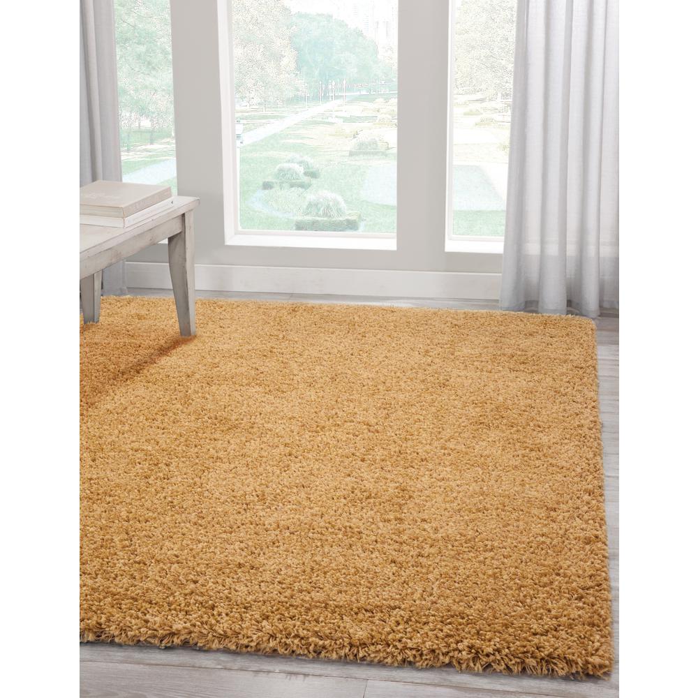 Comfort Shag Yellow Olefin Area Rug, 7'10" x 10'6". Picture 1