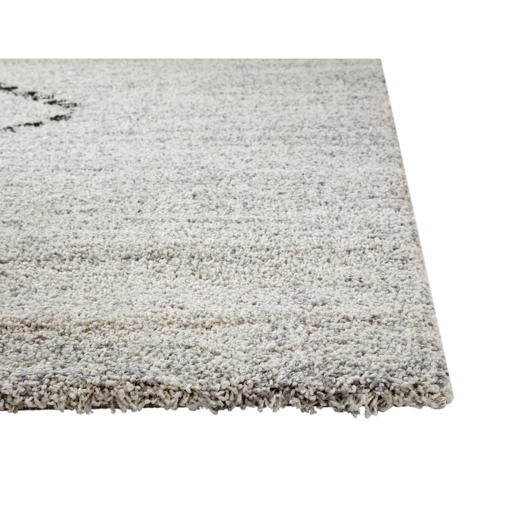 Granada Jewels Ivory, Grey, and Charcoal Olefin Shag Area Rug, 5'3" x 7'6". Picture 3
