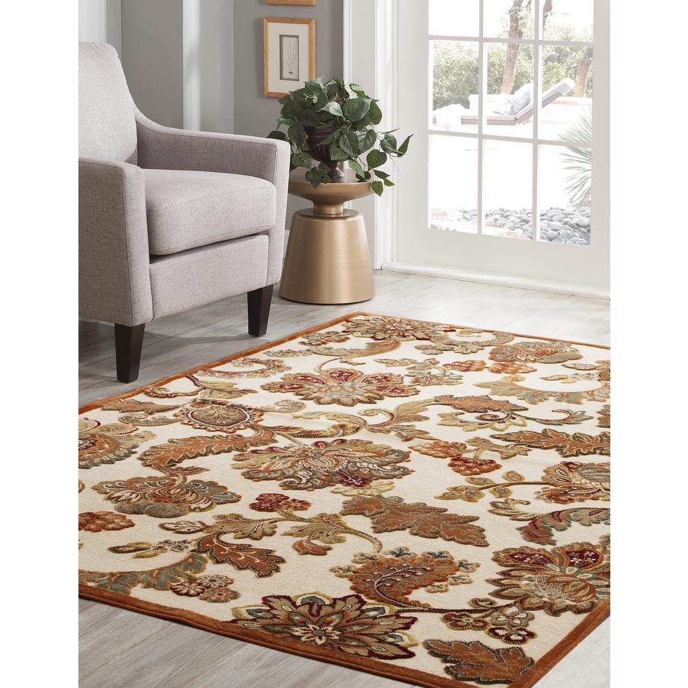 Napa Fulton Ivory/Browns/Tan/Sage Area Rug, 5'3" x 7'6". Picture 1