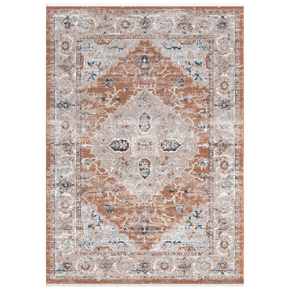 Summit Rawlins Rust/Natural/Blue Area Rug, 3'11" x 5'7". Picture 8