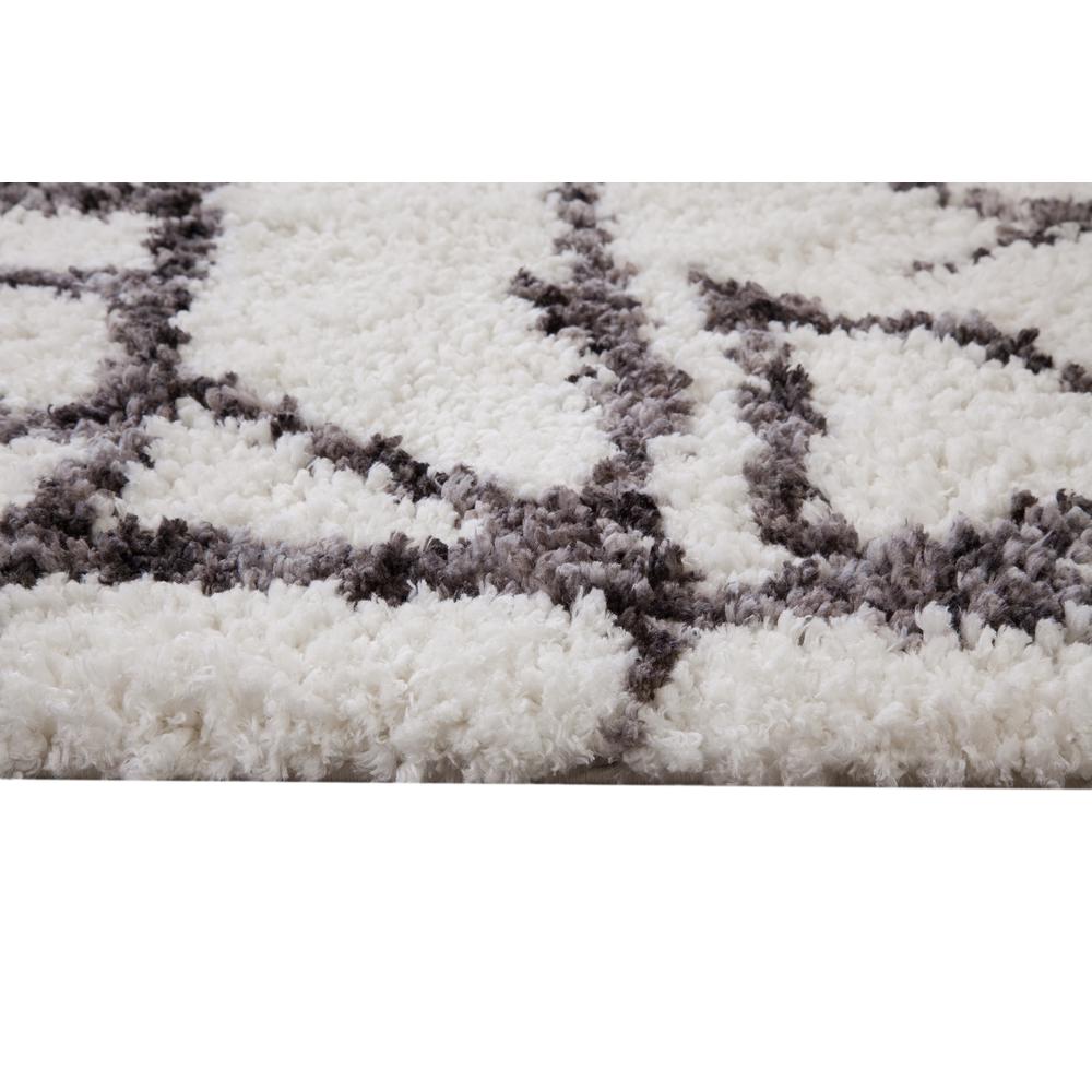 Oasis Juno White and Dark Gray Polyester Area Rug, 5'3 x 7'6". Picture 6