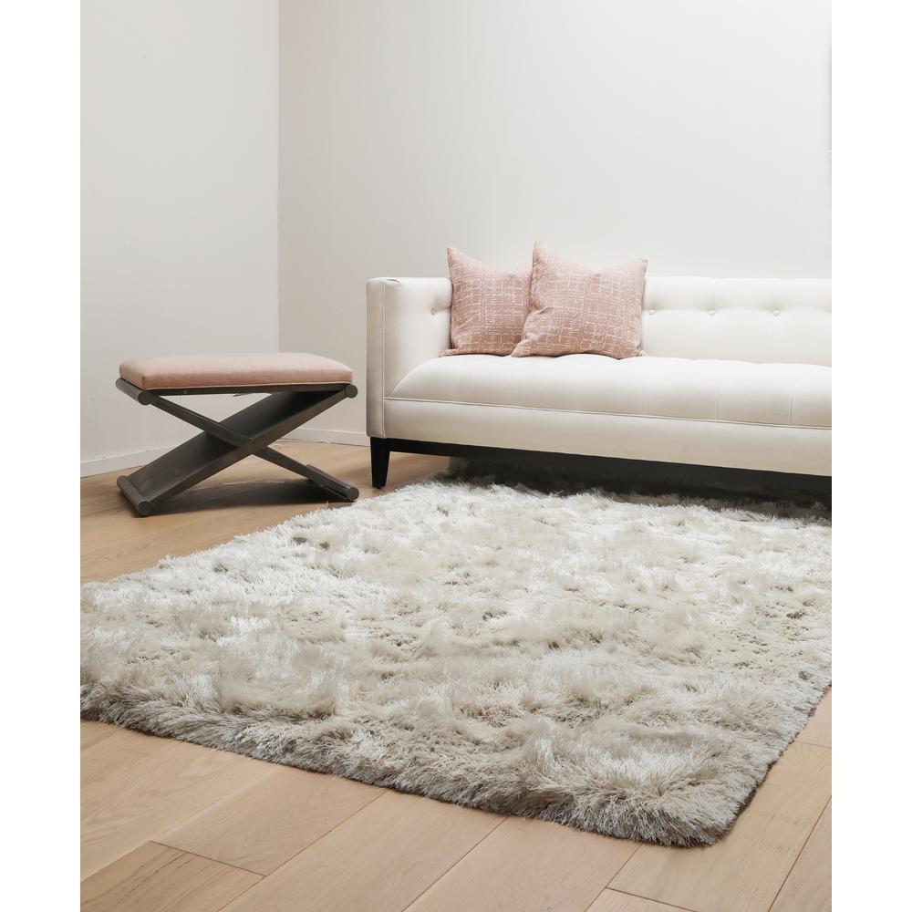 Luxe Shag Ivory Area Rug, 5' x 8'. Picture 1