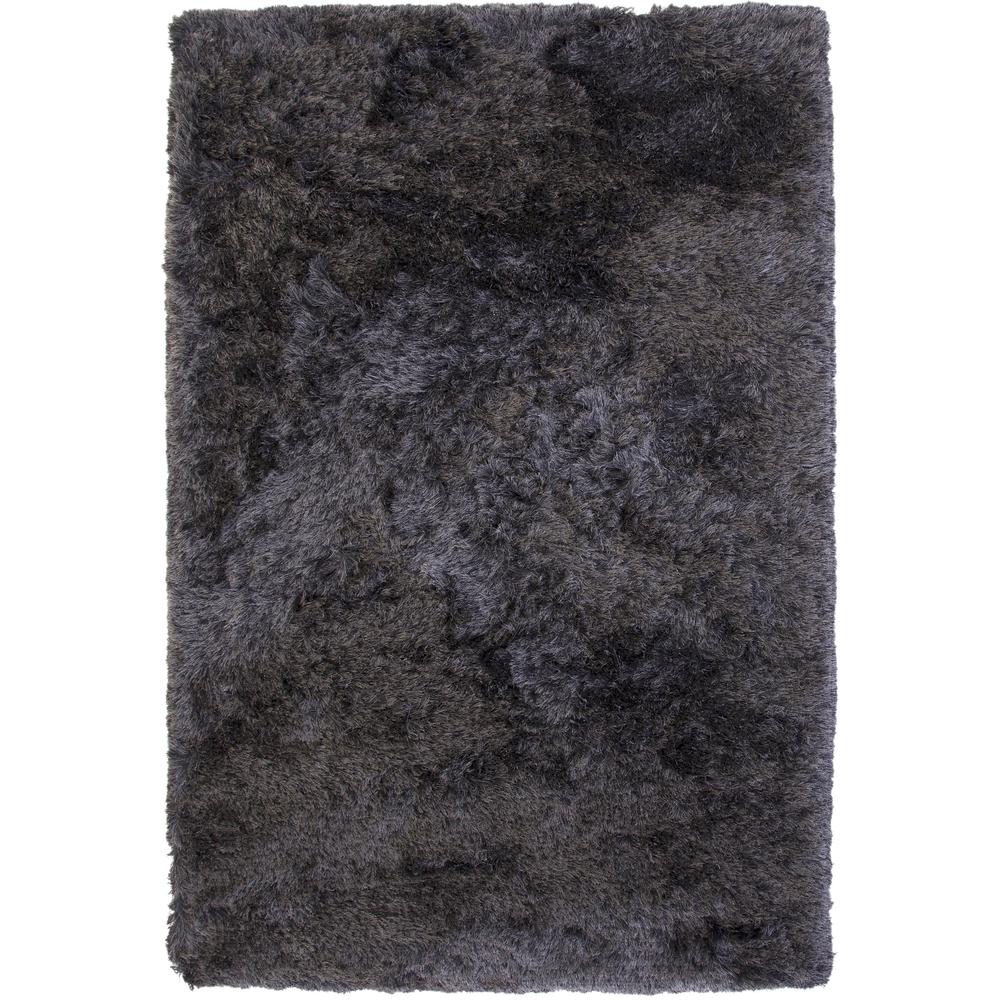Luxe Shag Charcoal Area Rug, 8' x 10'. Picture 1