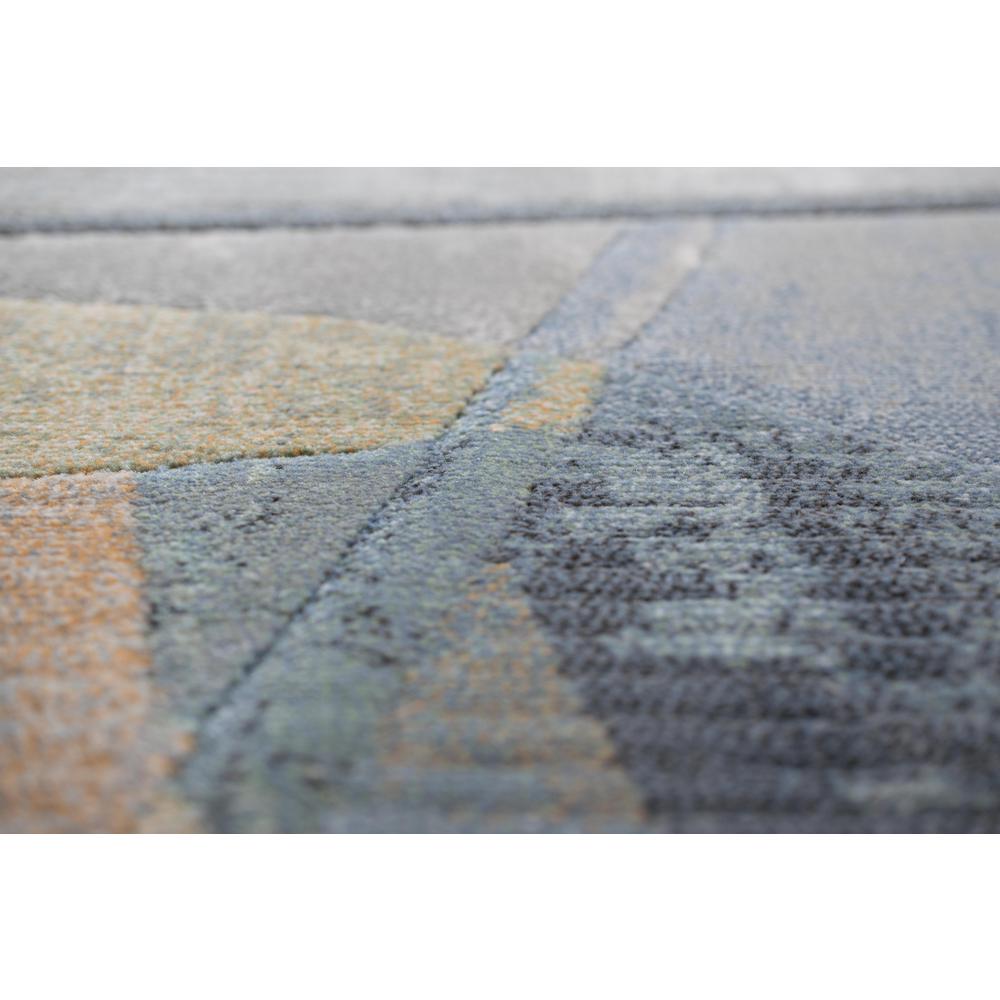 Essentials Abstract Orange, Sage, Blue, Gray, Ivory and Mauve Polypropylene Area Rug, 7'9" x 10'6". Picture 7