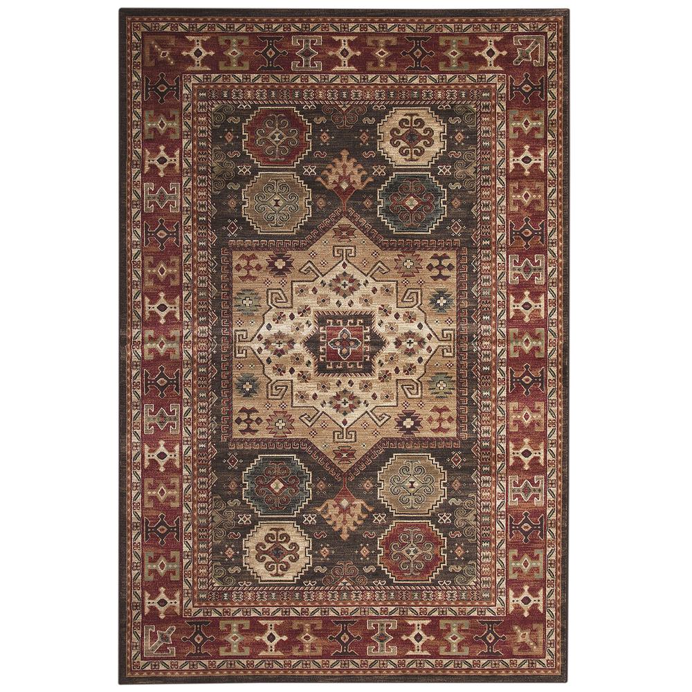 Sonoma Curran Chocolate/Red/Ivory Area Rug, 7'10" x 10'1". Picture 4