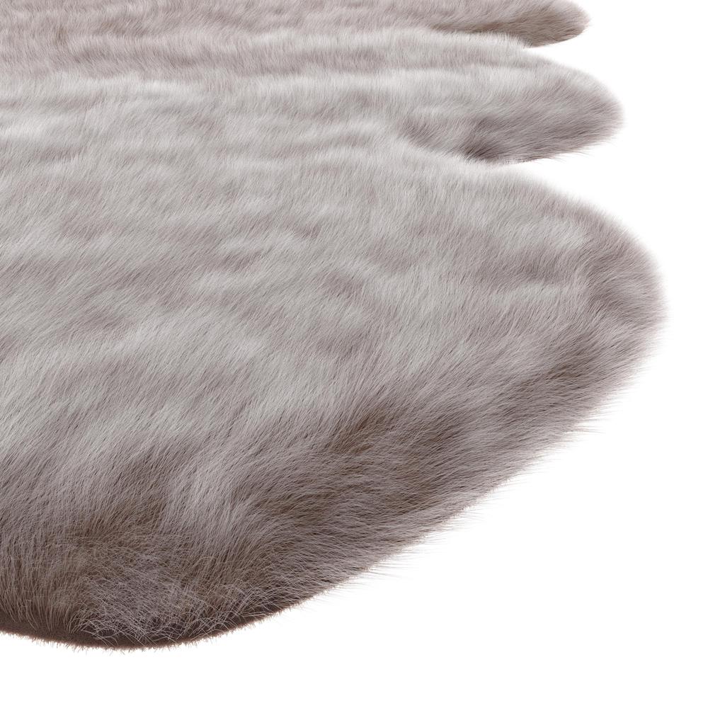 Gloss Brown Faux Fur Area Rug, 2' x 3'. Picture 2