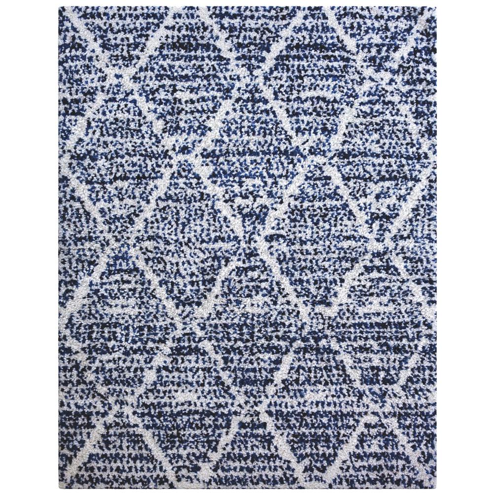 Oasis Delphine Royal Blue and White Polyester Area Rug, 7'10" x 10'1". Picture 1