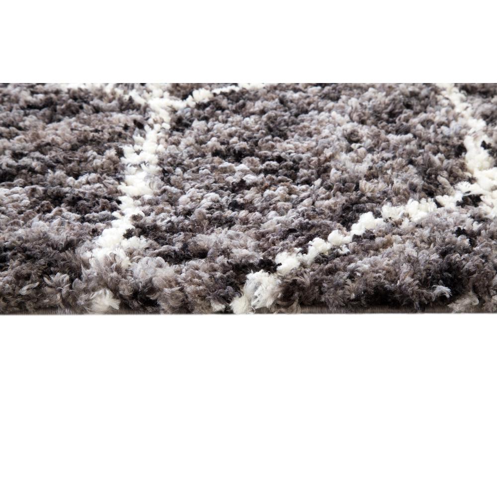 Oasis Cosima Dark Gray and White Polyester Area Rug, 5'3 x 7'6". Picture 6