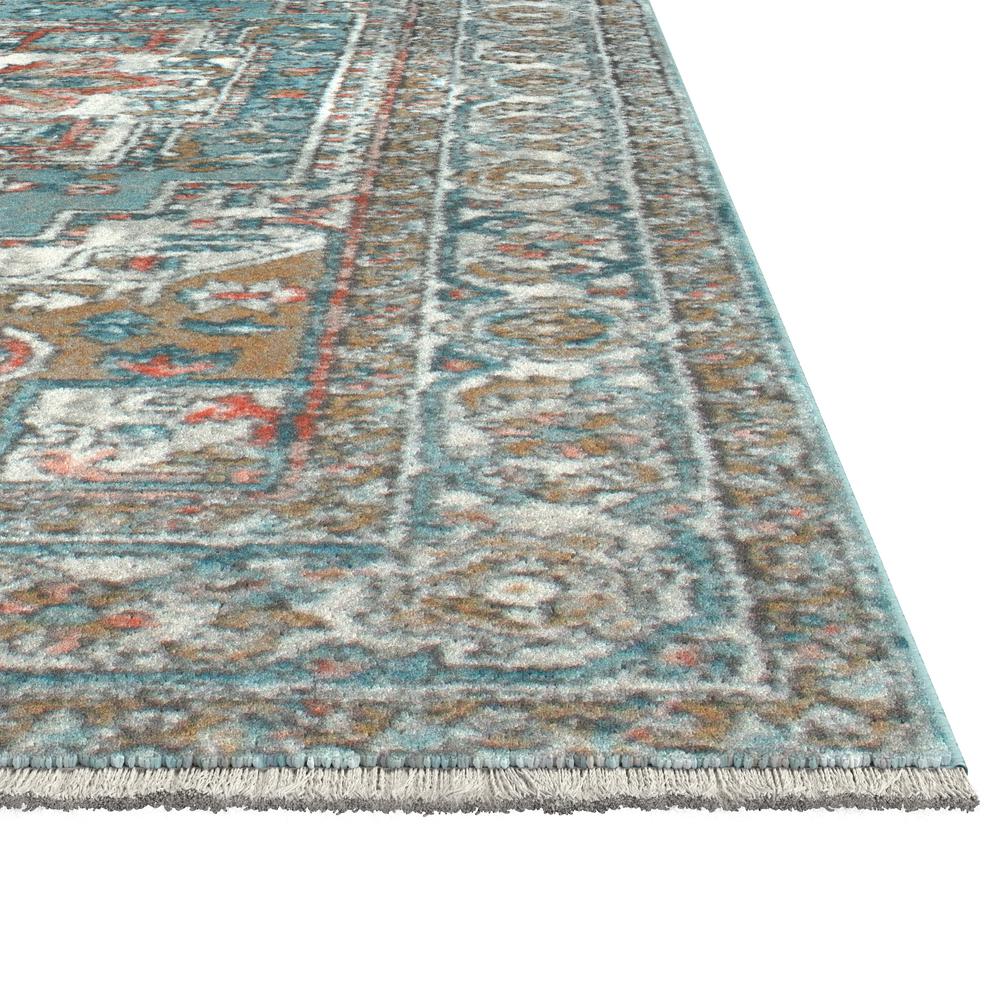 Laguna Highland Blue/Natural/Coral/Ivory Area Rug, 4' x 6'. Picture 1