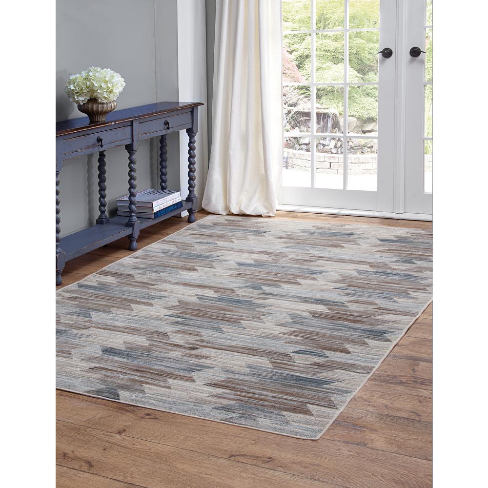 Sonoma Akio Blue, Brown, and Natural Area Rug, 5'3" x 7'6". Picture 2
