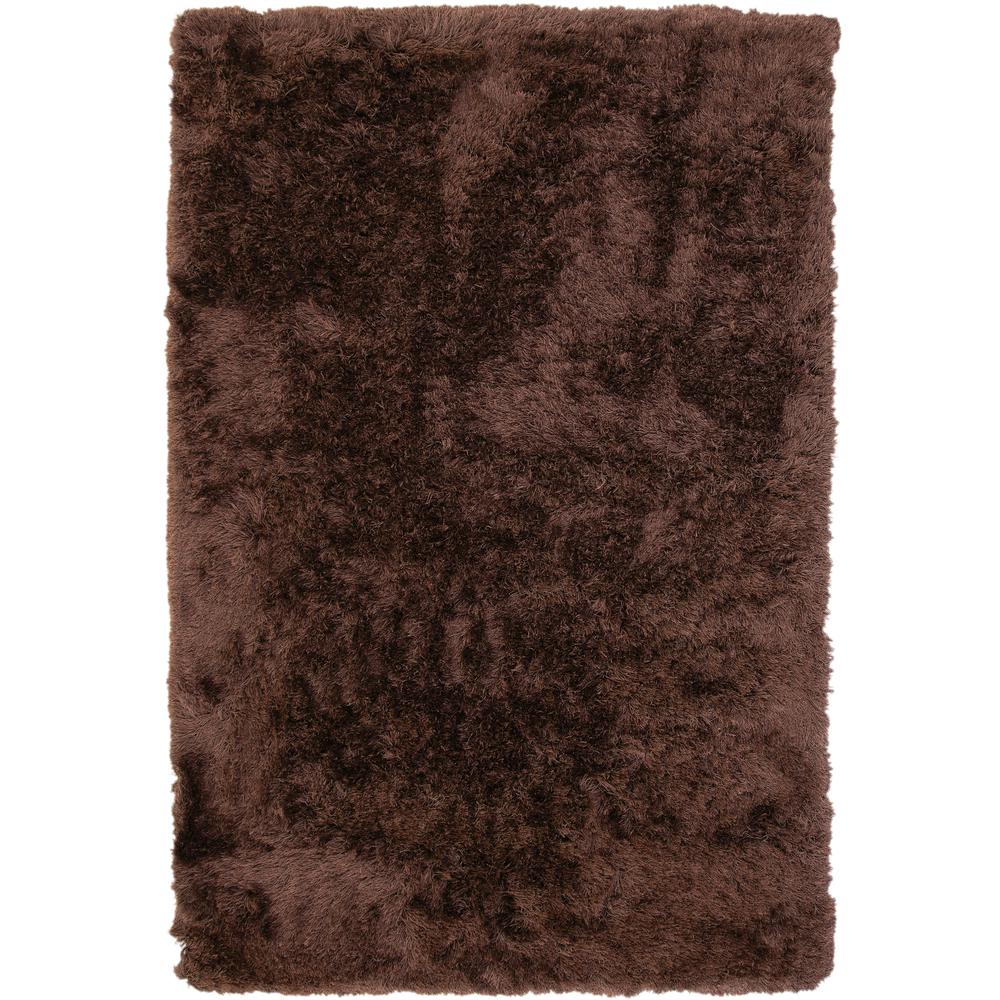 Luxe Shag Chocolate Area Rug, 5' x 8'. Picture 4