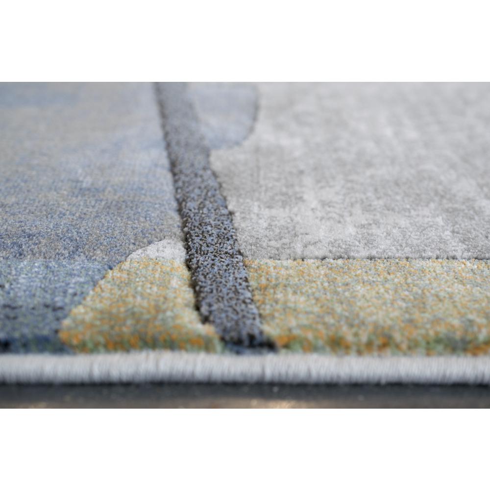 Essentials Abstract Orange, Sage, Blue, Gray, Ivory and Mauve Polypropylene Area Rug, 7'9" x 10'6". Picture 4