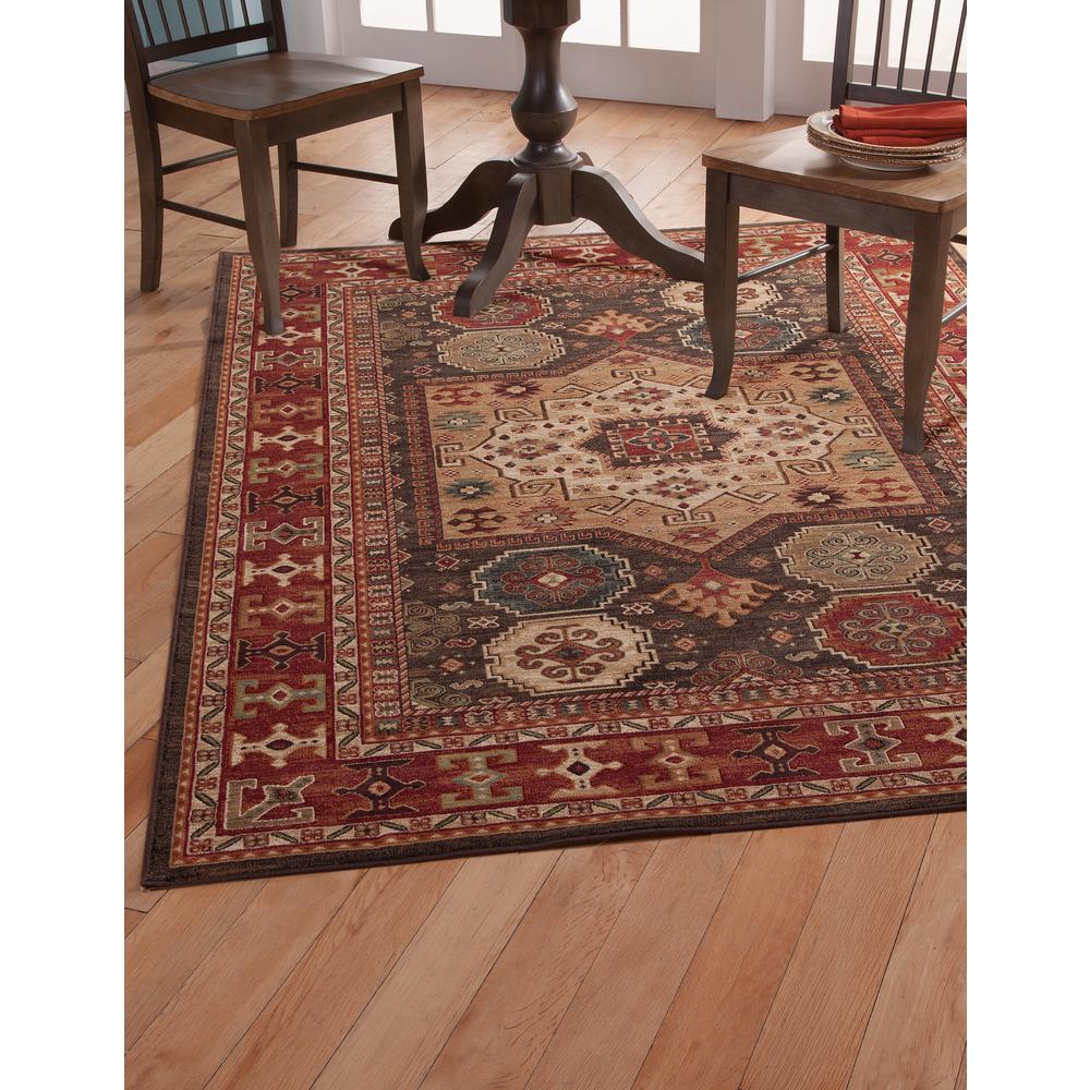 Sonoma Curran Chocolate/Red/Ivory Area Rug, 7'10" x 10'1". Picture 1