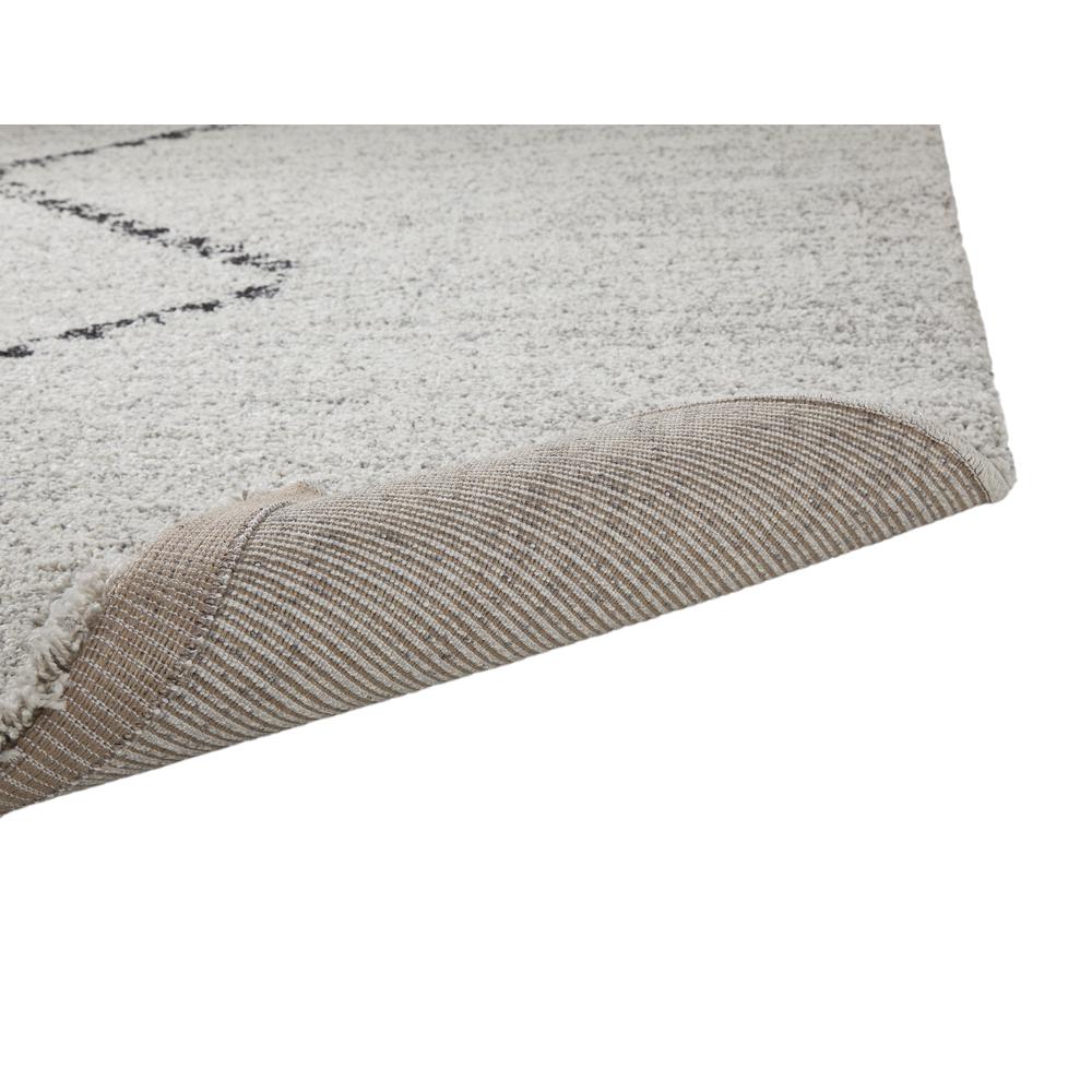 Granada Jewels Ivory, Grey, and Charcoal Olefin Shag Area Rug, 5'3" x 7'6". Picture 4