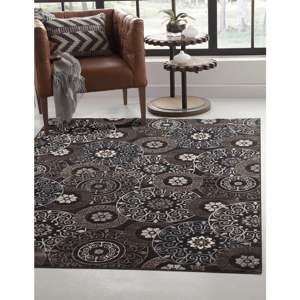 Sonoma Lundy Chocolate/Black/Beige Area Rug, 5'3" x 7'6". Picture 1