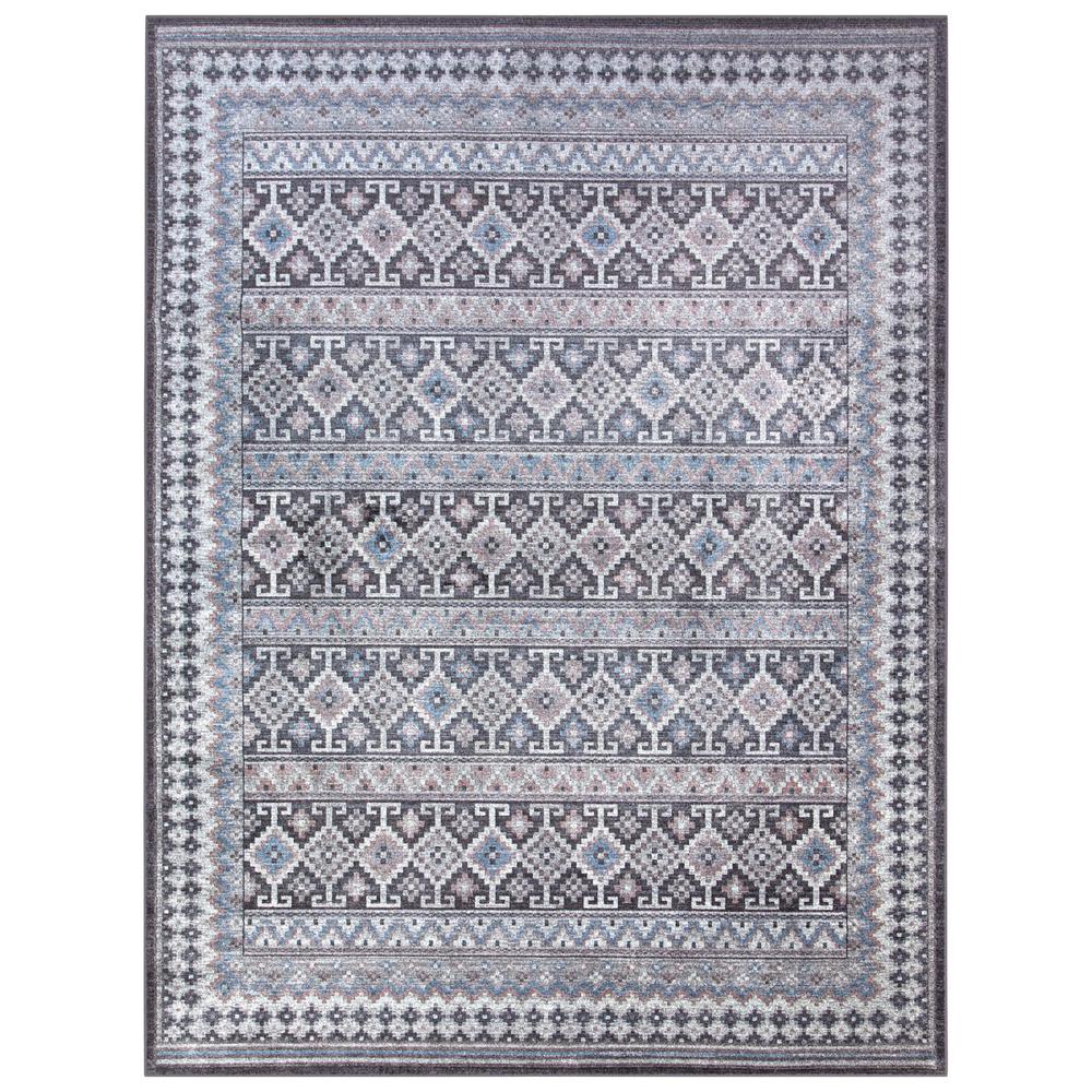 Sonoma Fallon Blue/Charcoal/Ivory/Pink Area Rug, 7'10" x 10'1". Picture 1