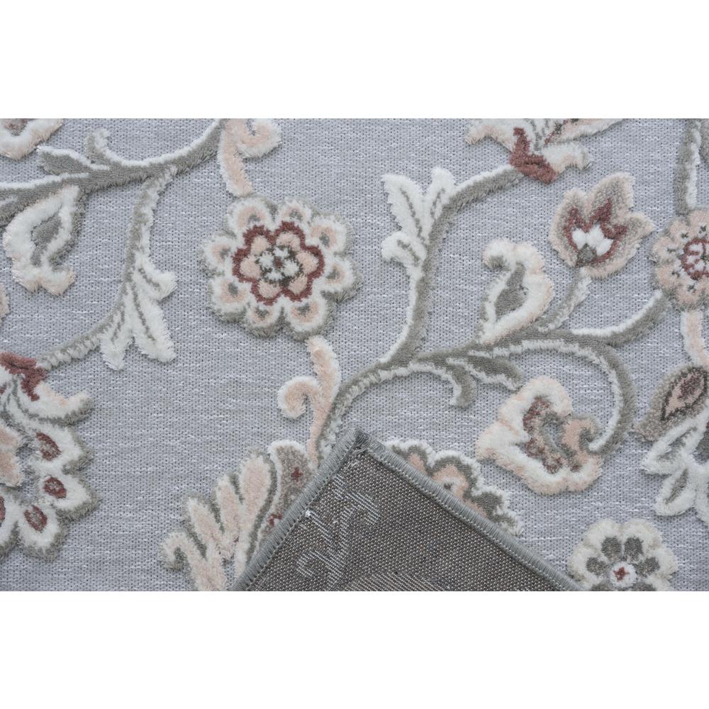 Napa Lily Gray, Ivory, Blush Chenille and Viscose High - Low Area Rug, 7'10" x 10'9". Picture 7