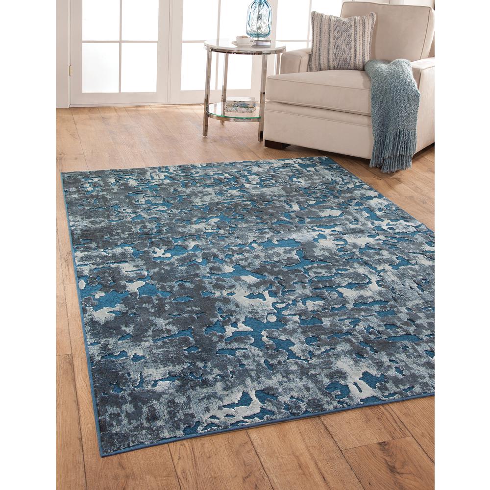 Napa Axel Blue and Ivory Area Rug, 5'3" x 7'6". Picture 1