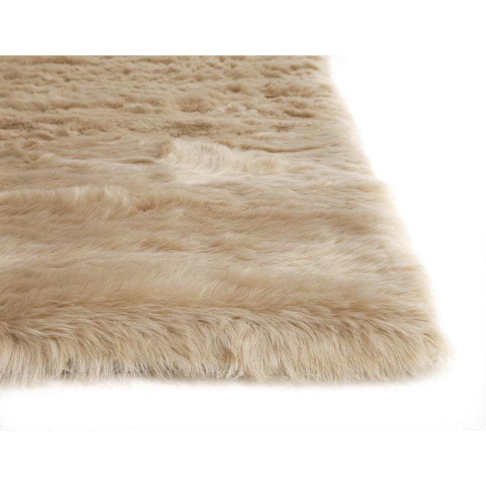 Mink Tan Faux Fur Area Rug, 8' x 10'. Picture 2