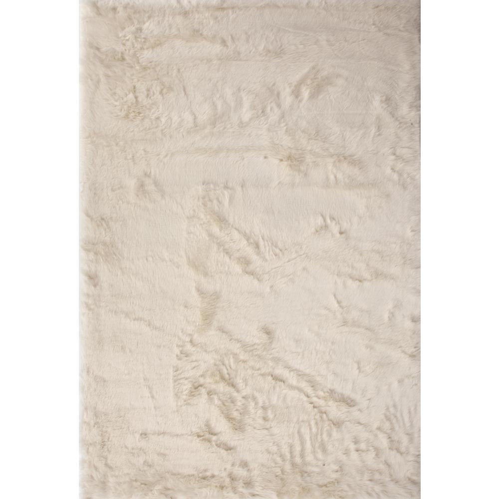 Mink Ivory Faux Fur Area Rug, 5' x 8'. Picture 5