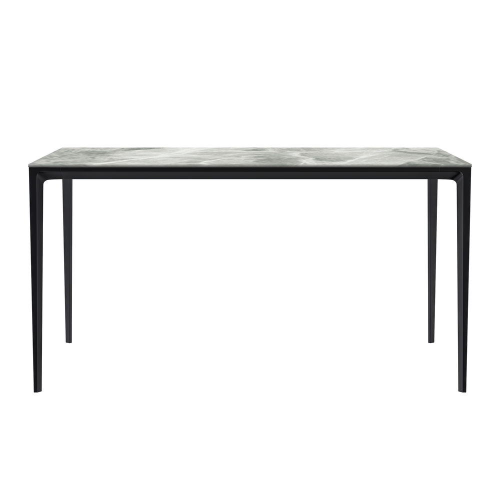 Avo Series Modern Dining Table Black Base, With 55 Light Grey Sintered Stone Top. Picture 5