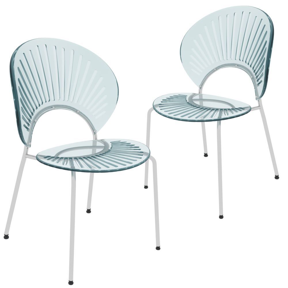 Opulent Series Modern Smoke Dining Chair Set of 2. Picture 2