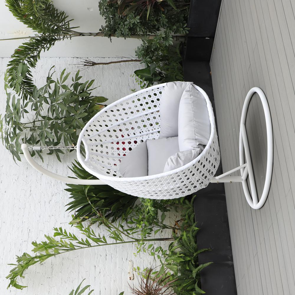 Charcoal Wicker Hanging Egg Swing Chair. Picture 4