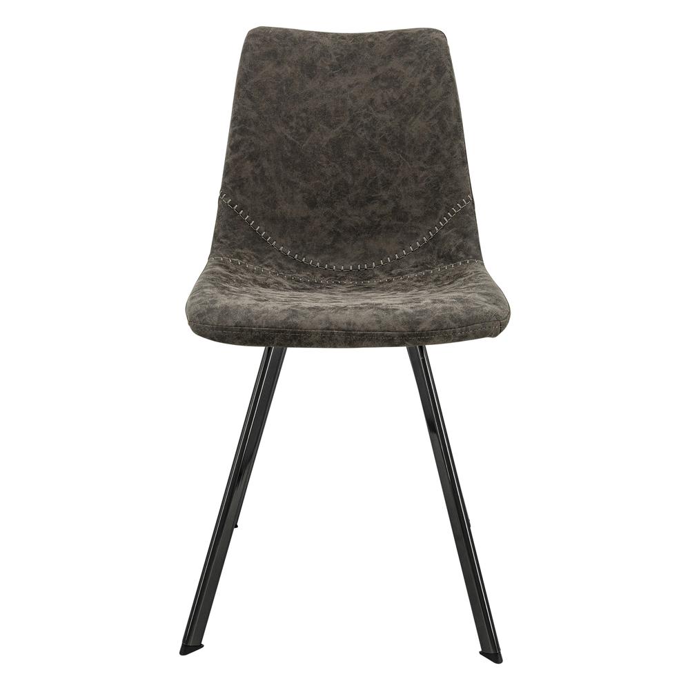 Markley Modern Leather Dining Chair With Metal Legs. Picture 4