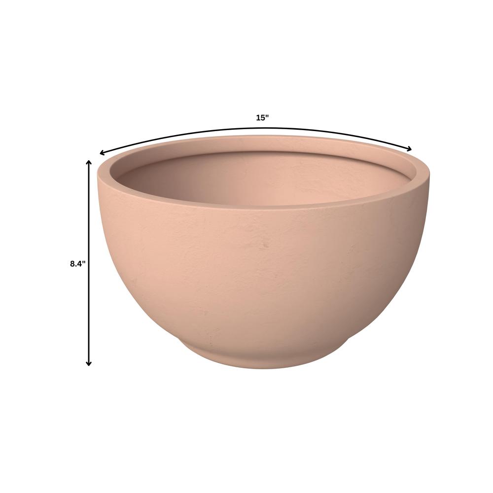 Grove Series Poly Stone Planter Set in Terracotta. Picture 11
