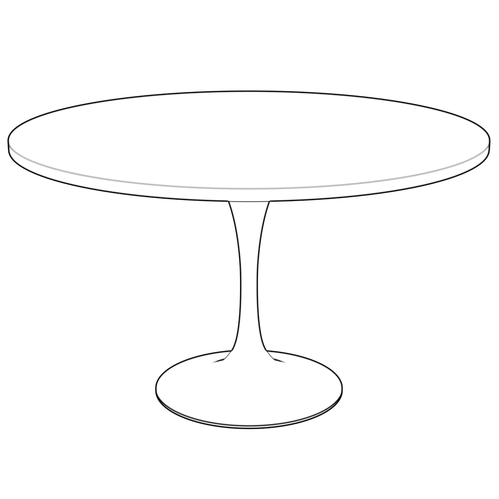 Verve Collection 48 Round Dining Table, White Base with Sintered Stone Black Top. Picture 7