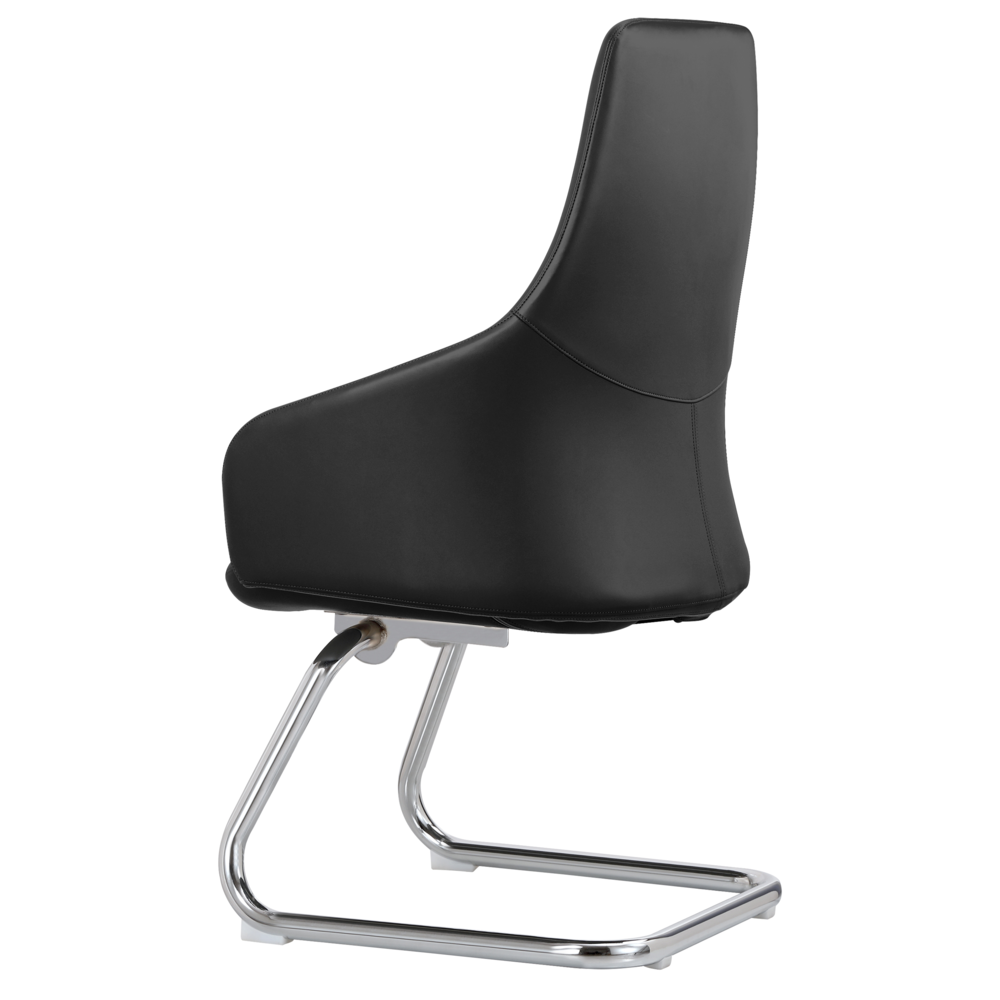 Celeste Series Guest Office Chair in Black Leather. Picture 7