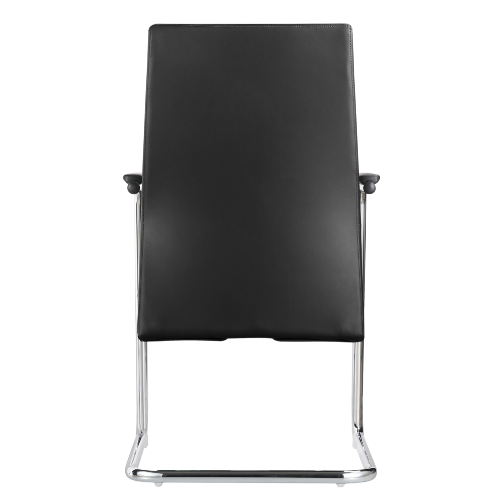 Aleen Series Guest Office Chair In Black Leather. Picture 8