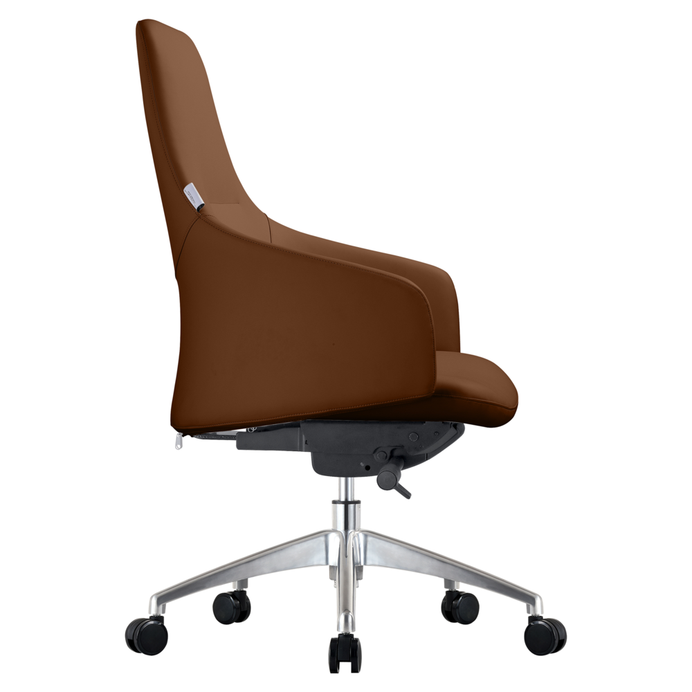 Celeste Series Office Chair in Dark Brown Leather. Picture 1