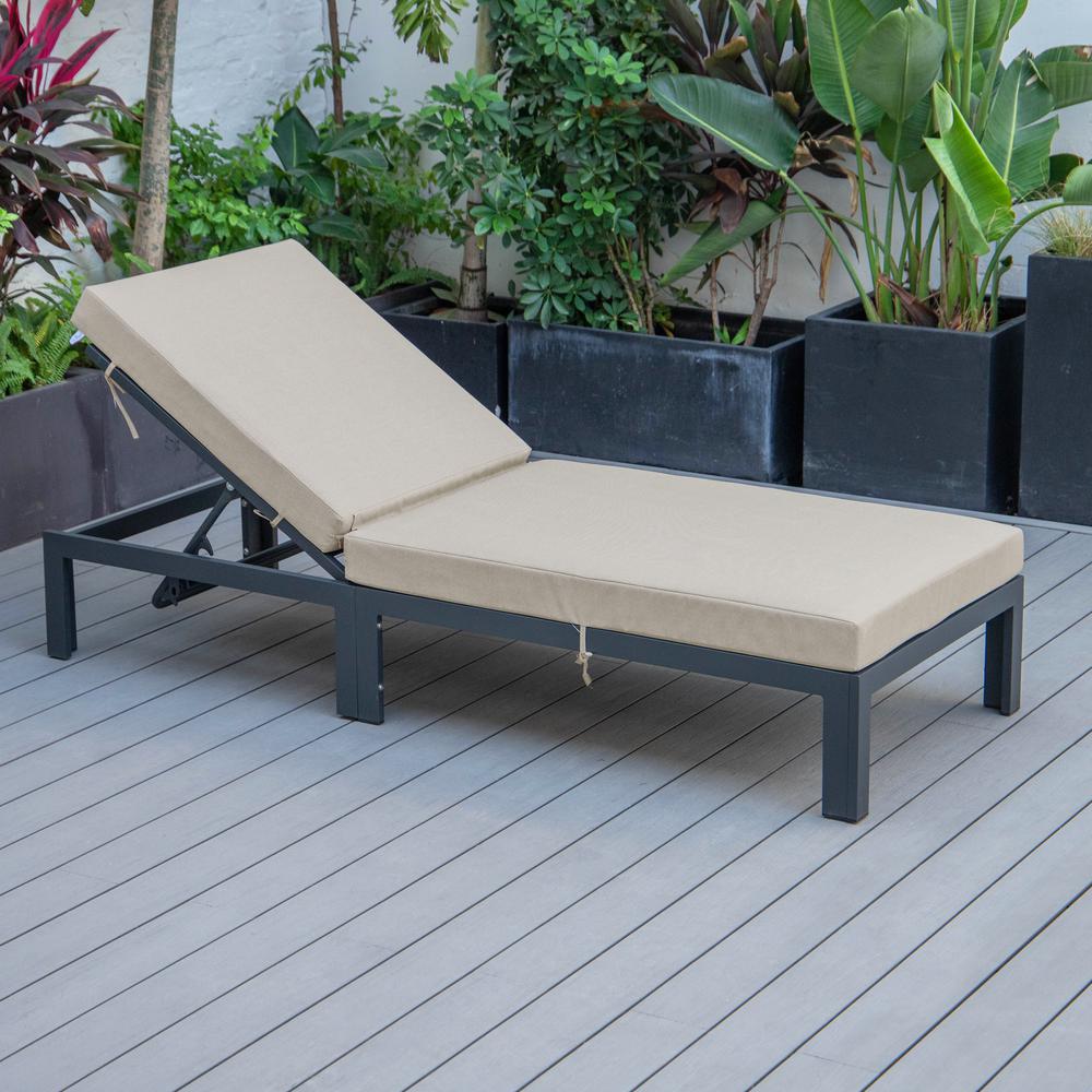 Chelsea Modern Outdoor Chaise Lounge Chair With Cushions. Picture 5