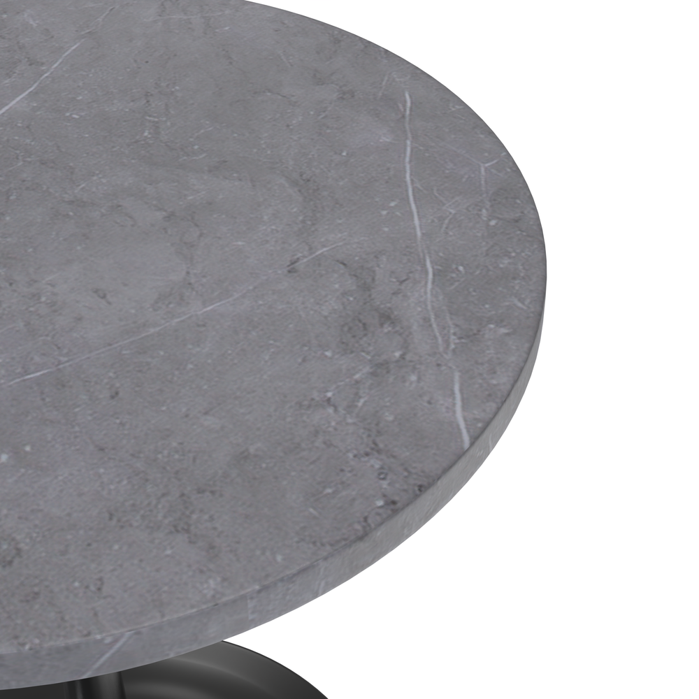 Verve 27 Round Dining Table, Black Base with Sintered Stone Grey Top. Picture 12