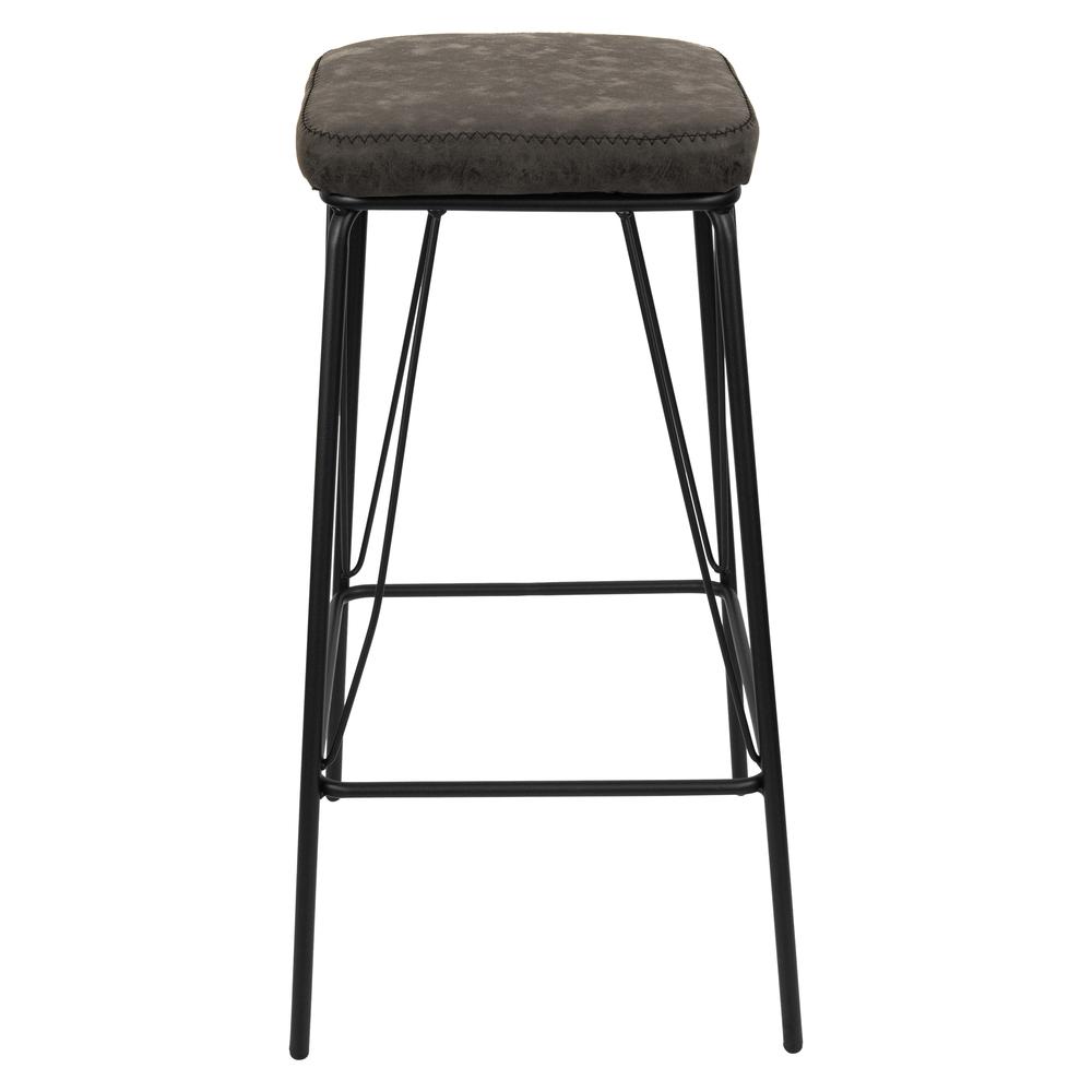 Millard Leather Bar Stool With Metal Frame. Picture 4