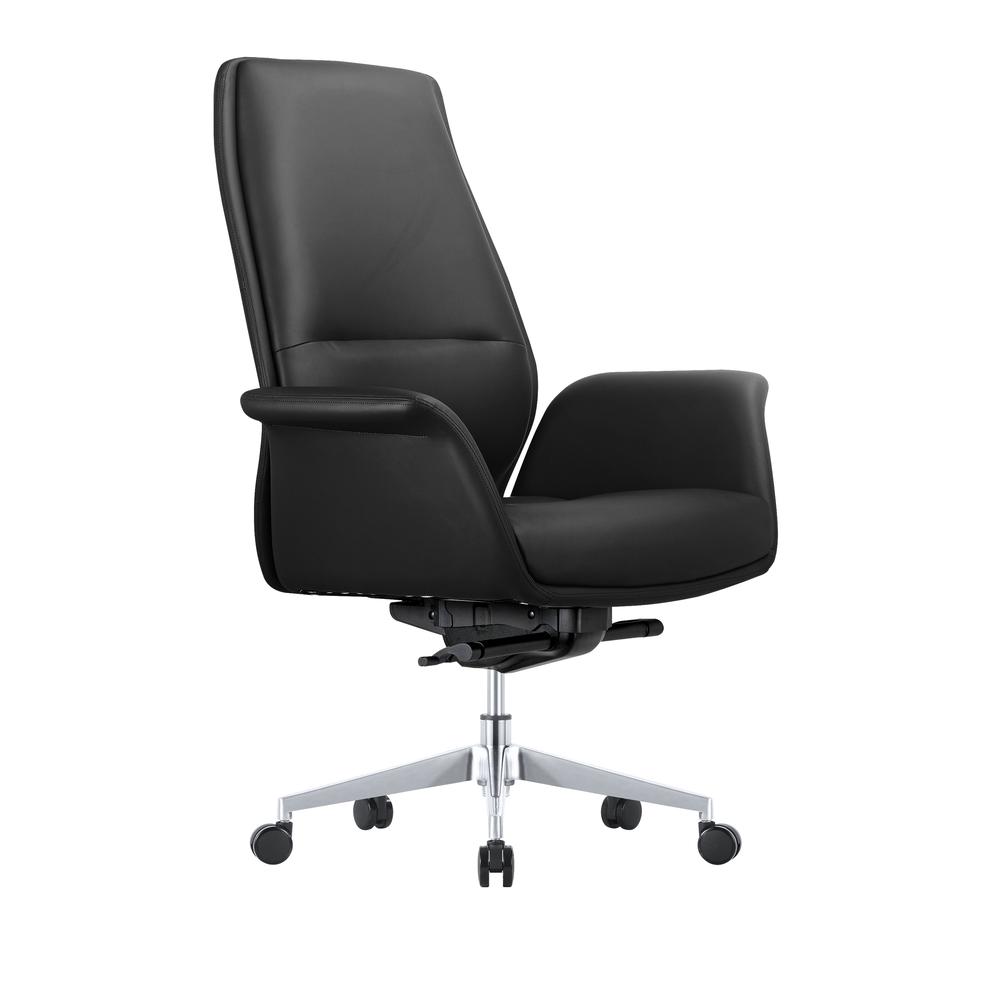 Summit Series Office Chair In Black Leather. Picture 8