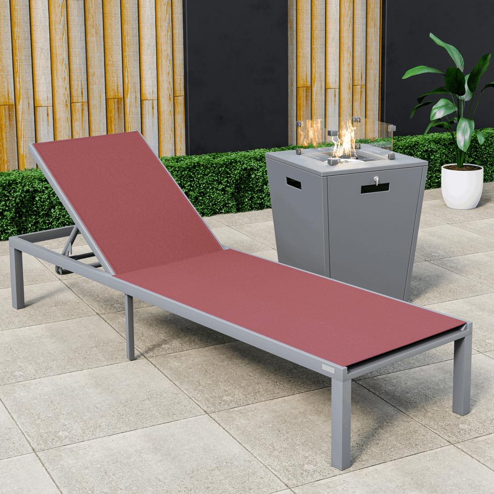 Grey Aluminum Outdoor Patio Chaise Lounge Chair. Picture 23