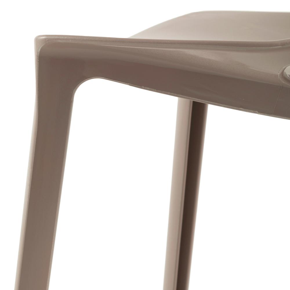 LeisureMod Modern Cornelia Dining Chair, Solid Taupe. Picture 5