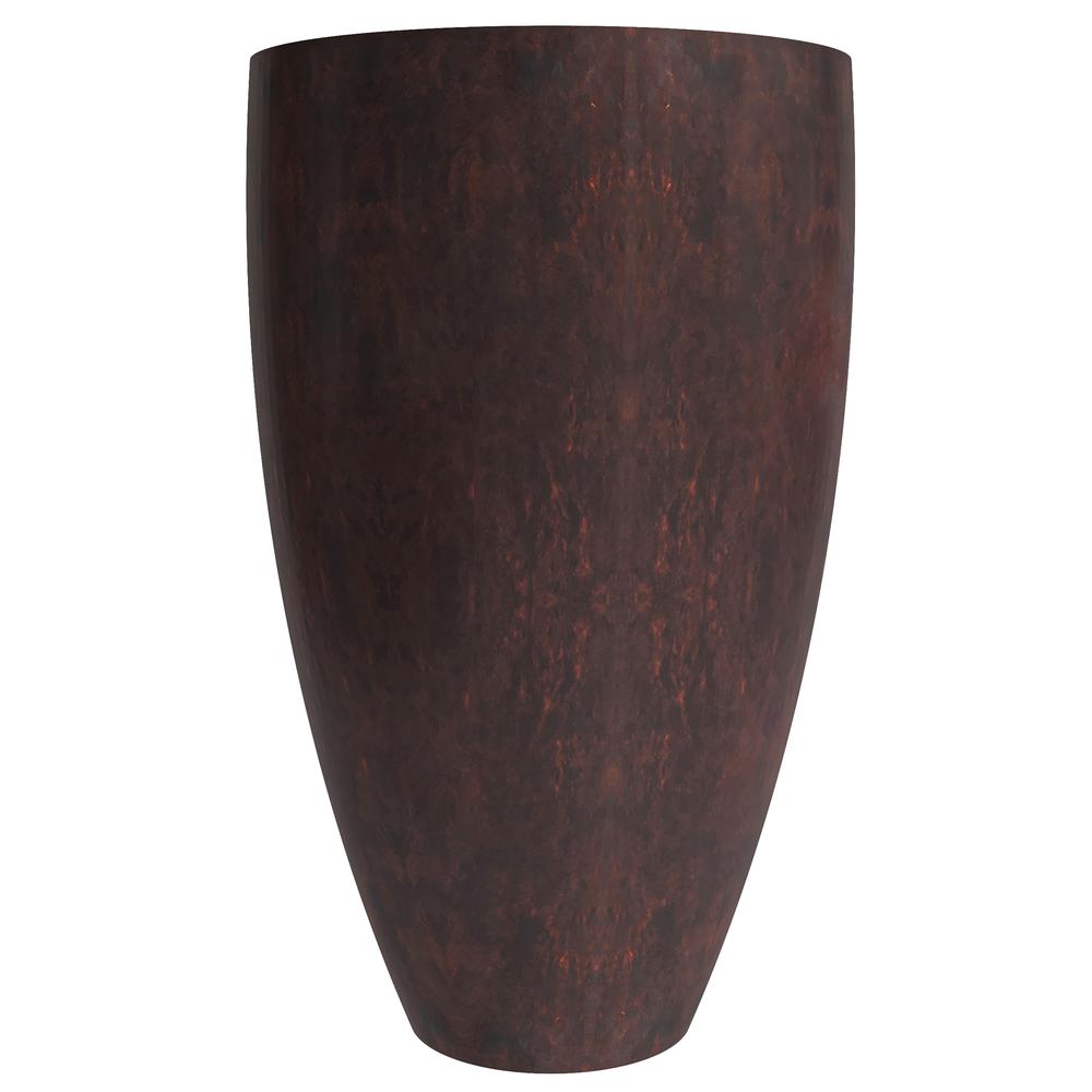 Petal Series Vase Shape Poly Stone Planter in Brown 30" Dia, 51" High. Picture 1